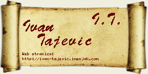 Ivan Tajević vizit kartica